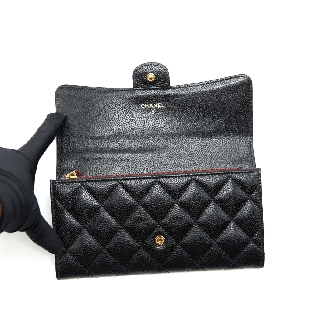 Chanel Classic Flap Long Wallet Caviar Black