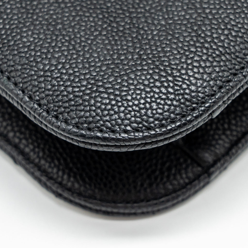 Chanel Paris-Cuba Thread Around Flap Bag With Chain Caviar Black L