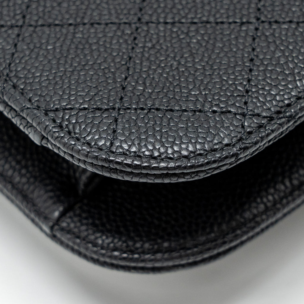 Chanel Paris-Cuba Thread Around Flap Bag With Chain Caviar Black L