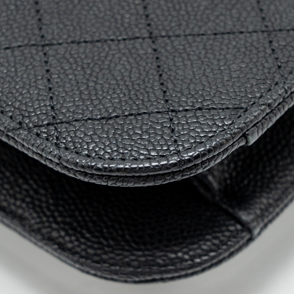 Chanel Paris-Cuba Thread Around Flap Bag With Chain Caviar Black L