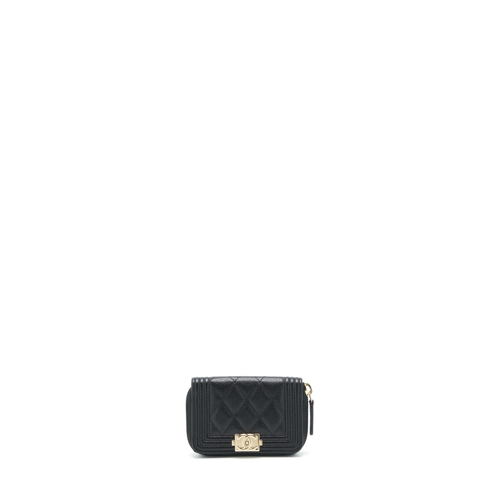 Chanel Classic Boy Zip Cardholder Caviar Black L