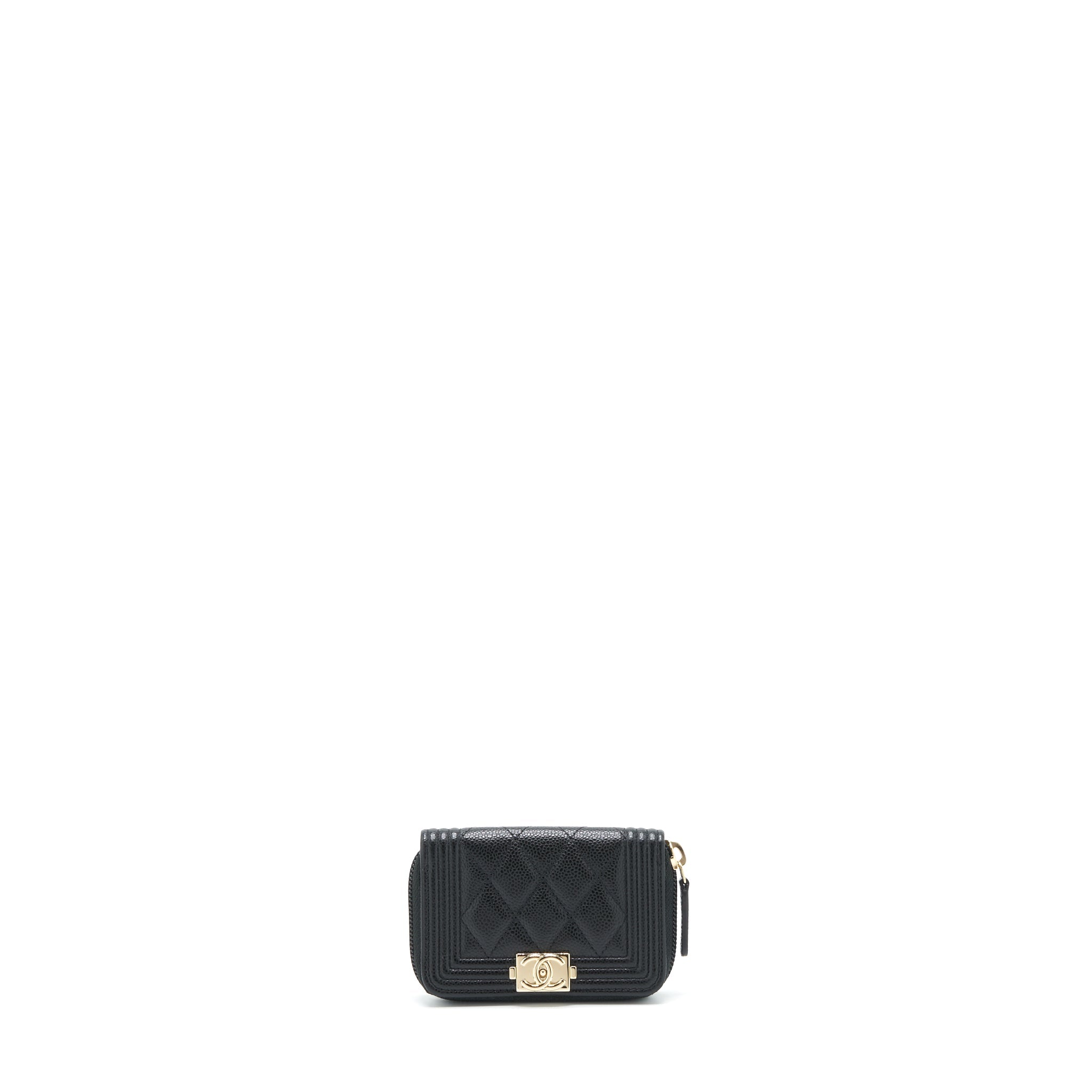 Chanel Classic Boy Zip Cardholder Caviar Black L