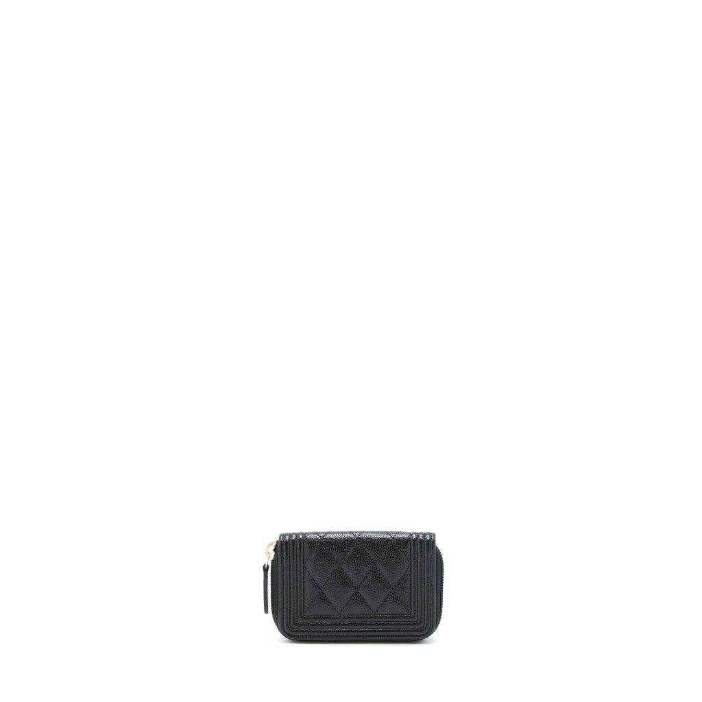 Chanel Classic Boy Zip Cardholder Caviar Black L