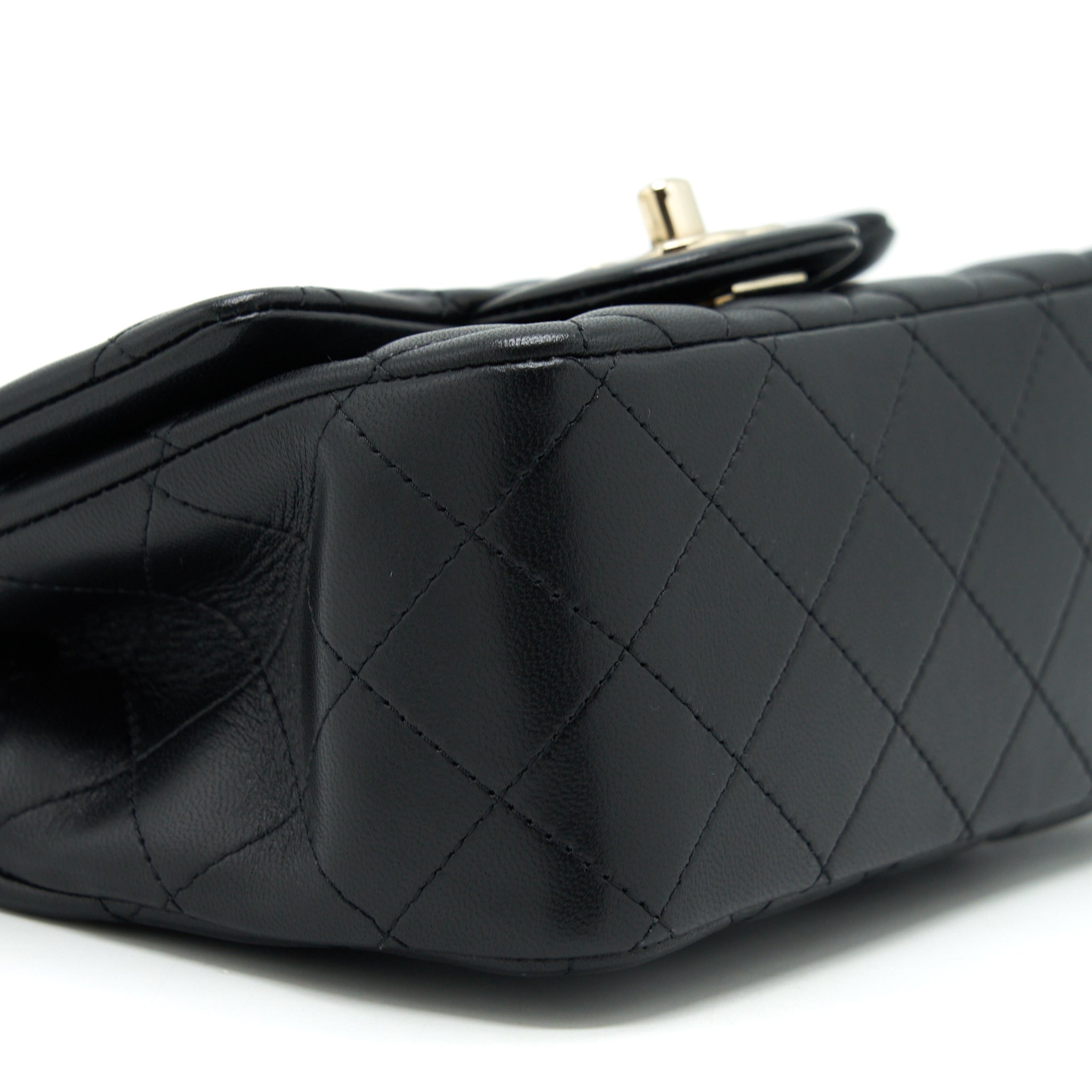 Chanel Mini Square Flap Bag Lambskin Black L