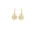 Chanel Heart CC Earrings Light Gold Tone
