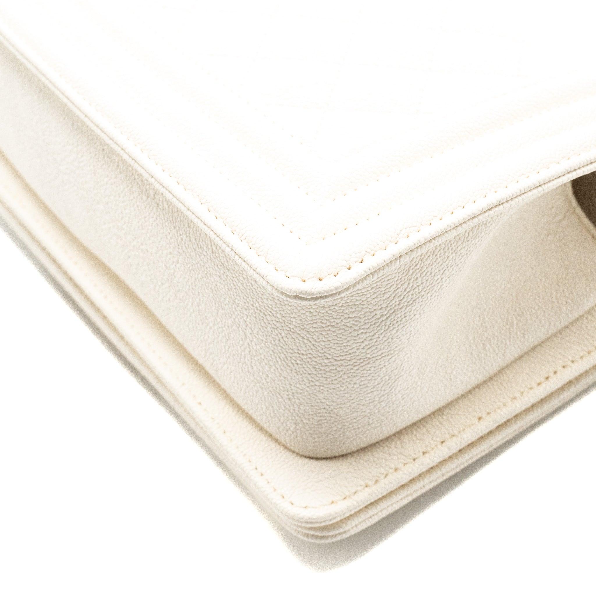 Chanel Small Boy Bag caviar white L