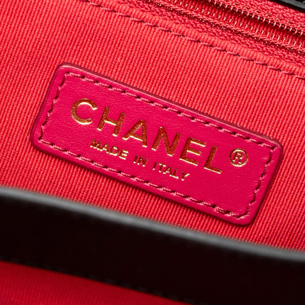 Chanel Quilted Square Flap Bag Goatskin Black Brushed  (Microchip)