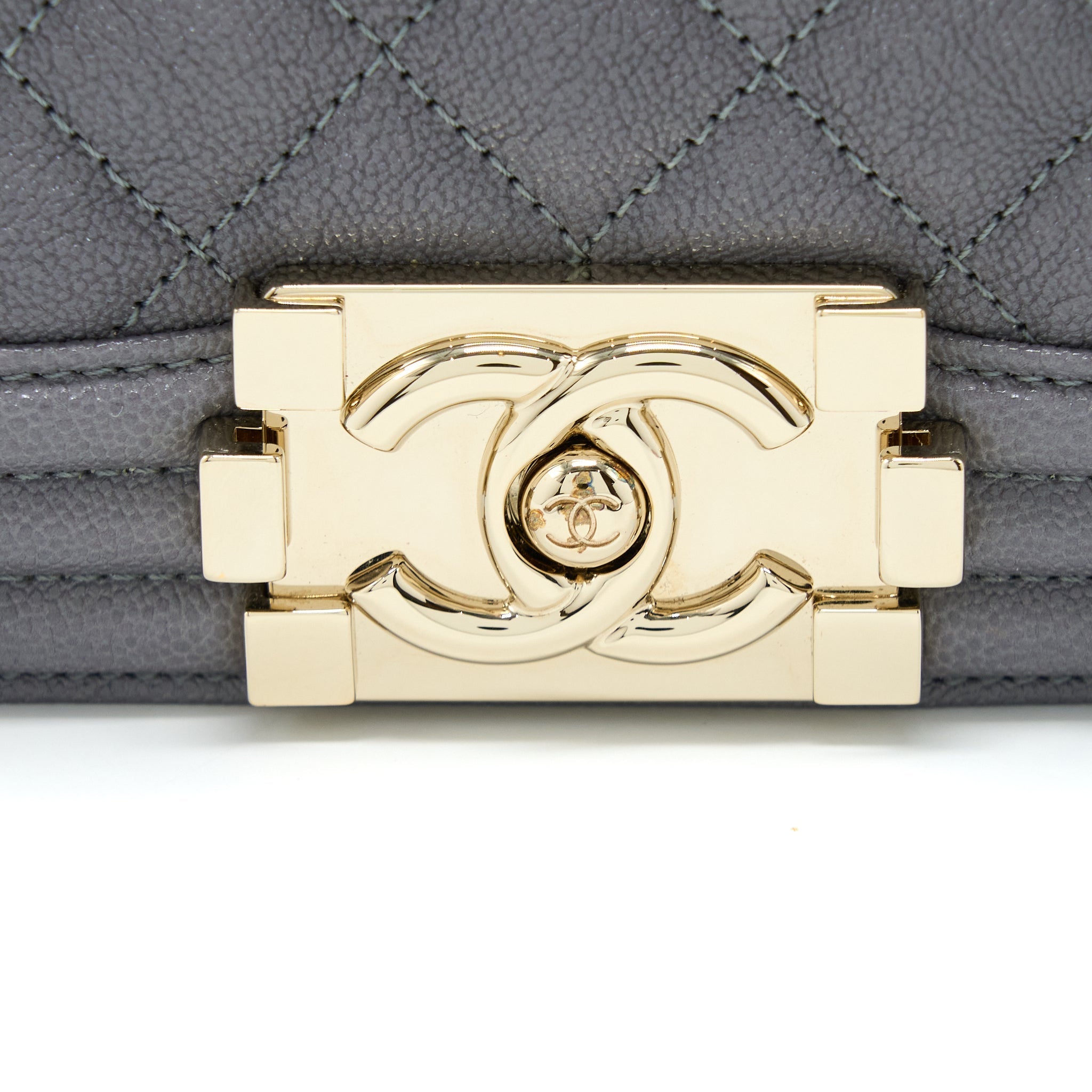 Chanel Small Boy Bag Caviar Grey L