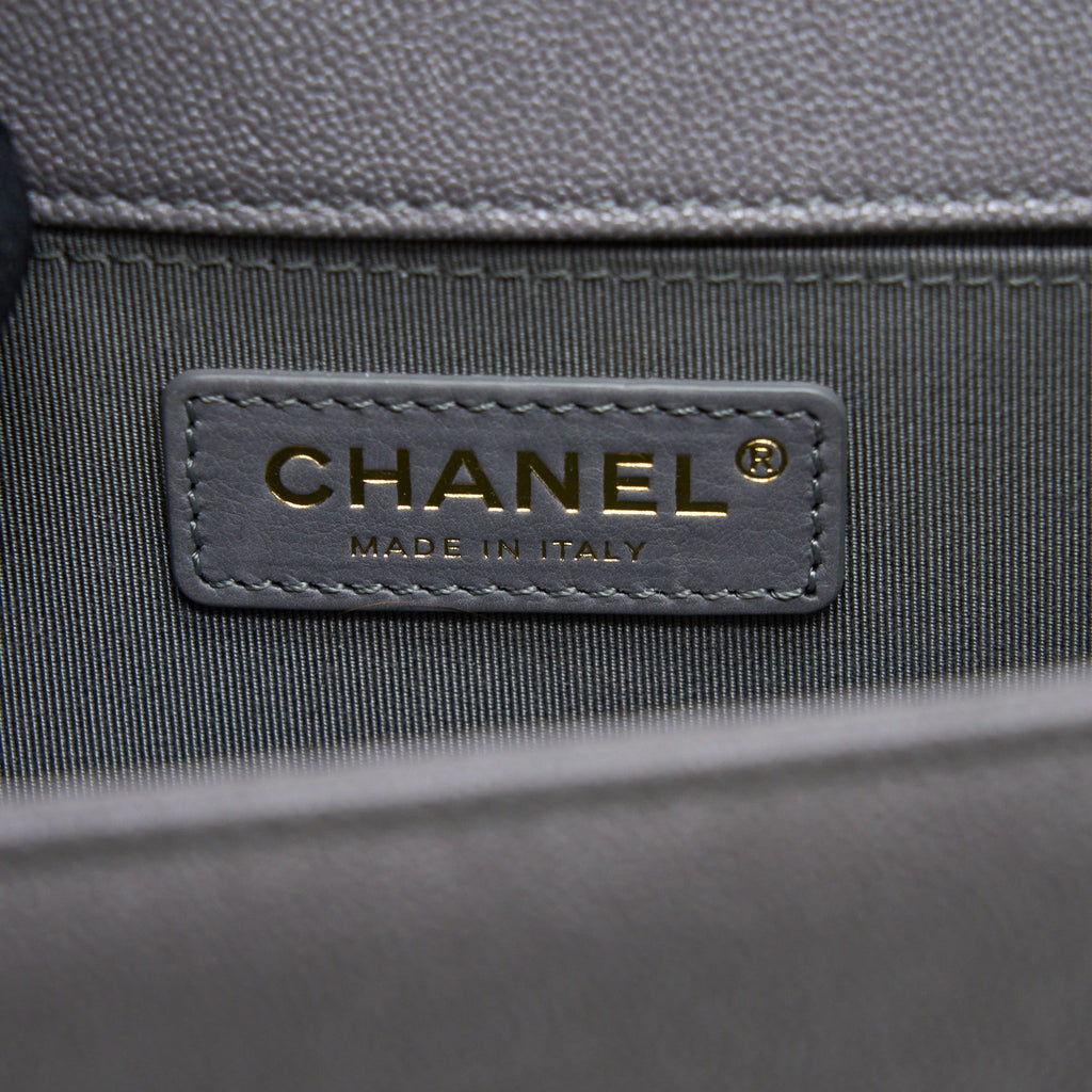 Chanel Small Boy Bag Caviar Grey L