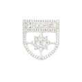 Chanel Shield Brooch Crystal Silver Tone