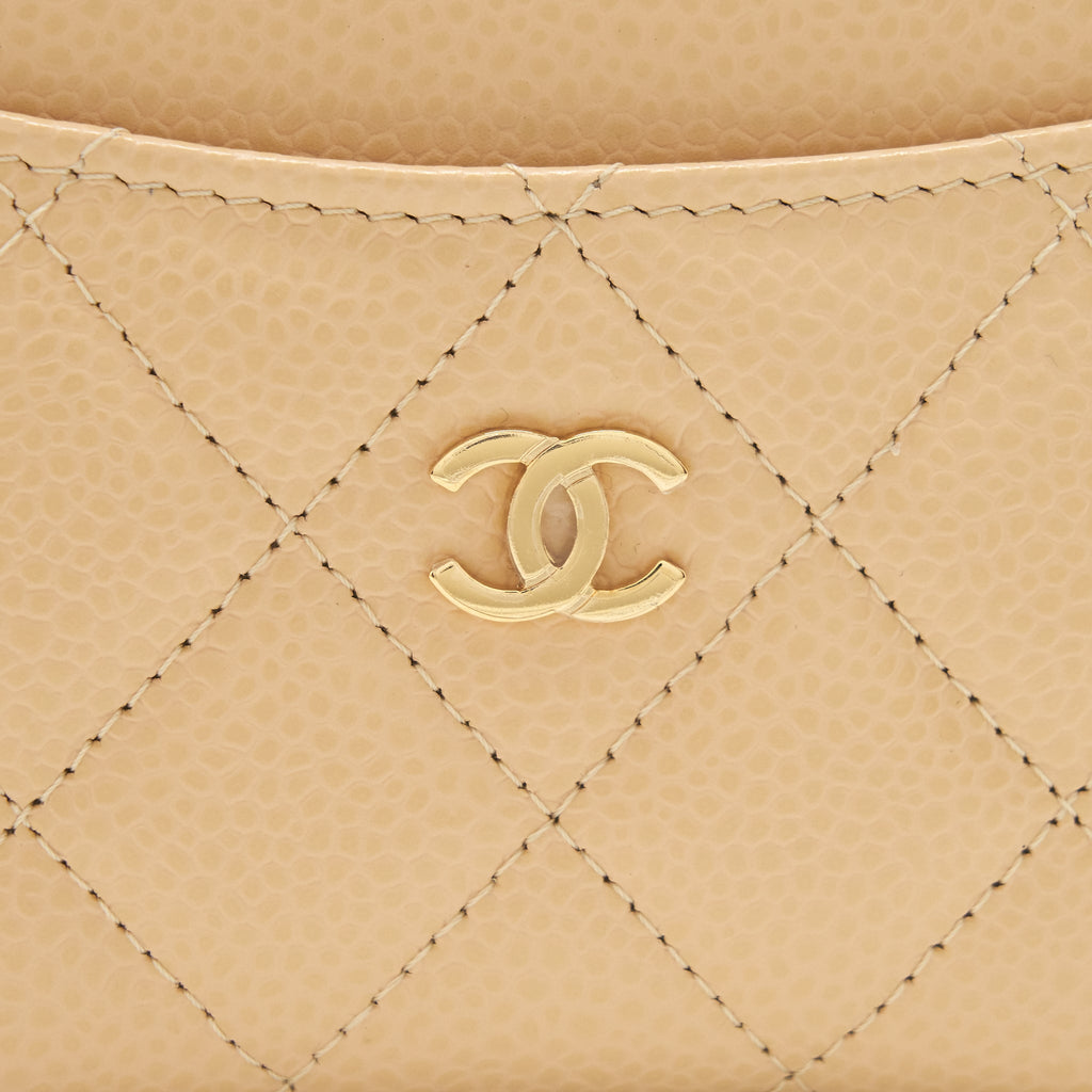 Chanel Card Holder Caviar beige