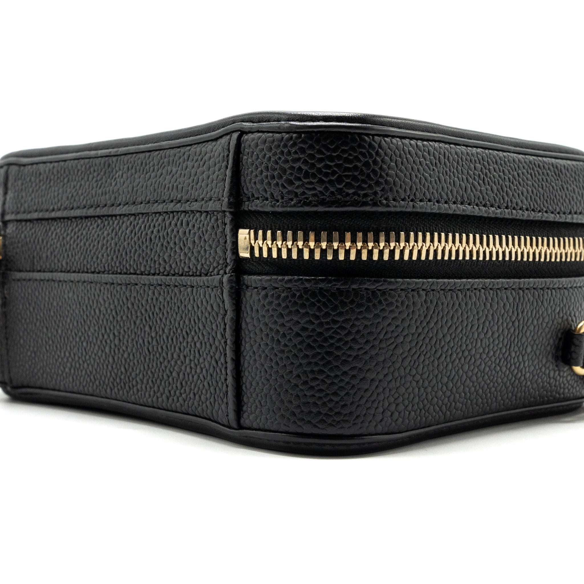 Chanel mini filigree vanity case Caviar black