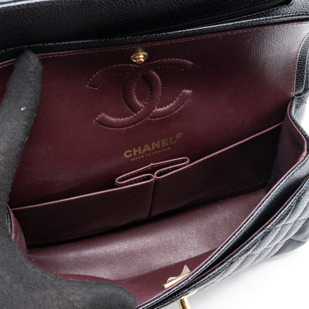 Chanel Small Classic Double Flap Bag Caviar Black  (Microchip)