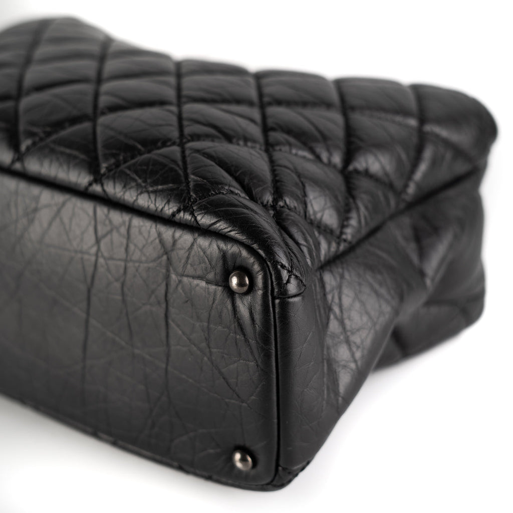 Chanel Quilted Portobello Top Handle Tote Black