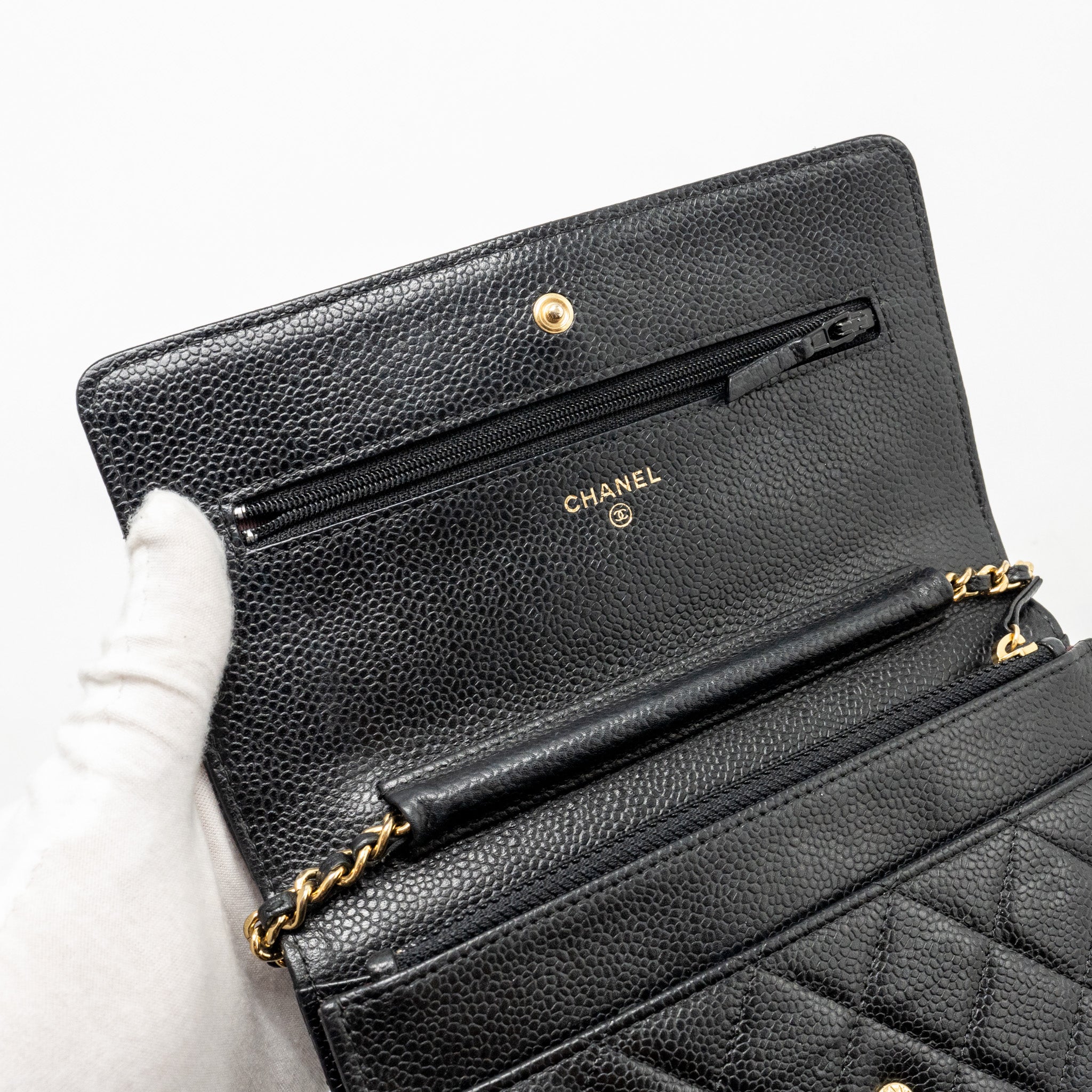 Chanel Classic Wallet On Chain Caviar Black