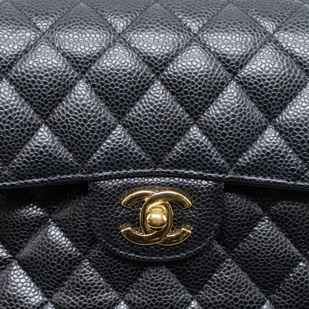 Chanel Small Classic Double Flap Bag Caviar Black  (Microchip)