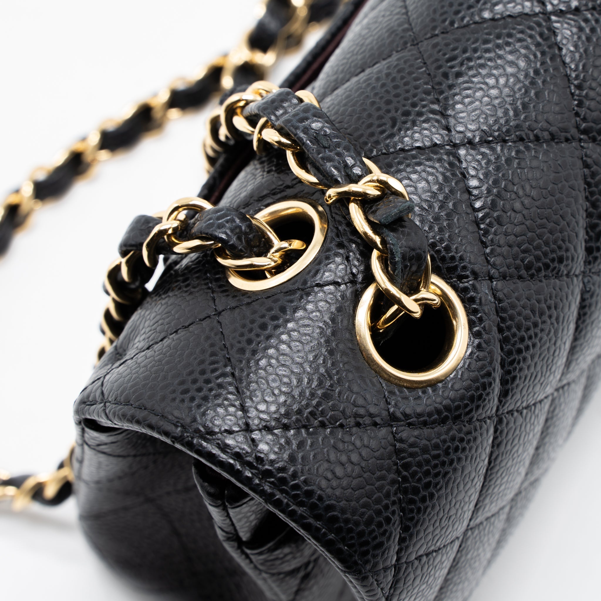 Chanel Small Classic Double Flap Bag Caviar Black  (Microchip)