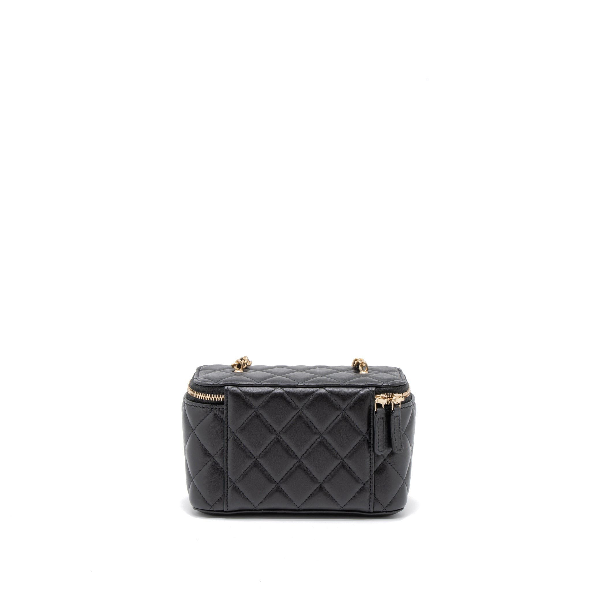 Chanel 23C Pearl Crush Long Vanity Lambskin Black Brushed  (Microchip)