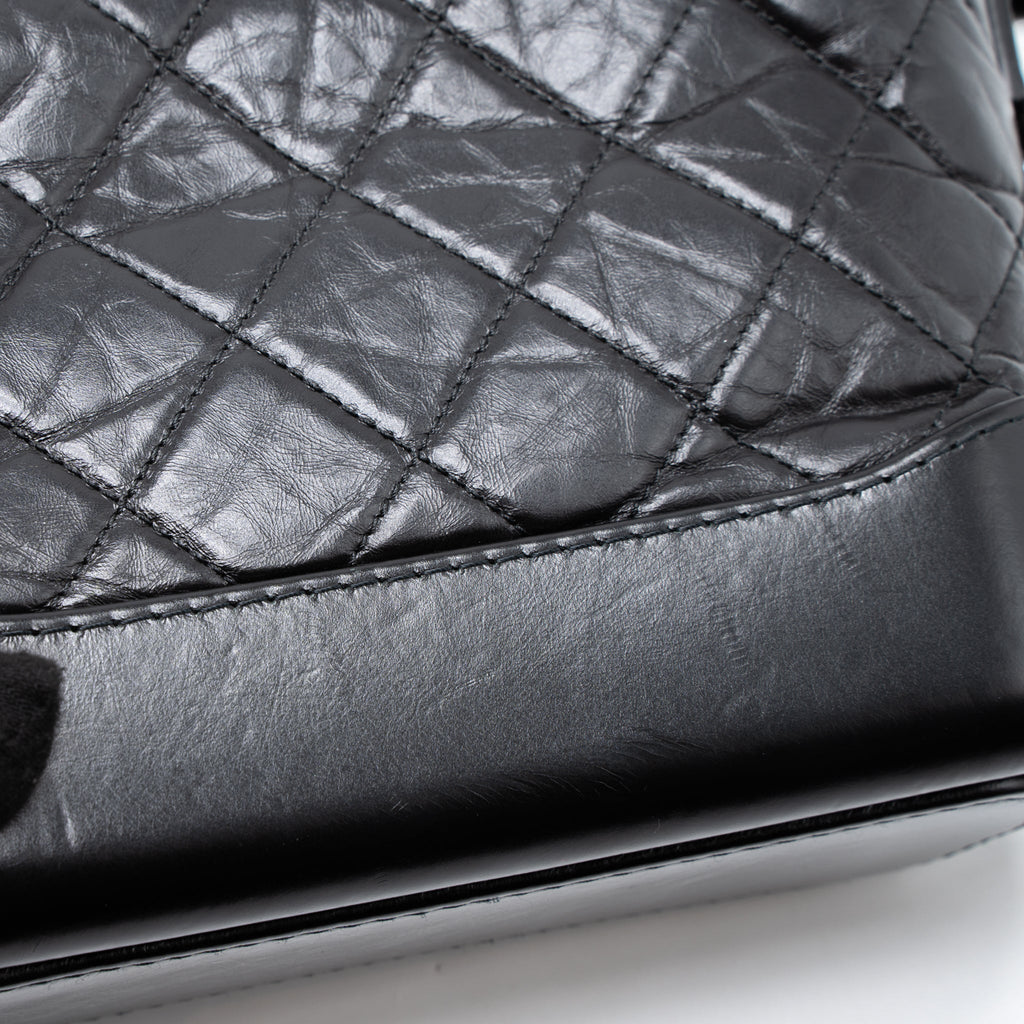 Chanel Small Gabrielle Hobo Bag Aged Calfskin Black Multicolour Hardware