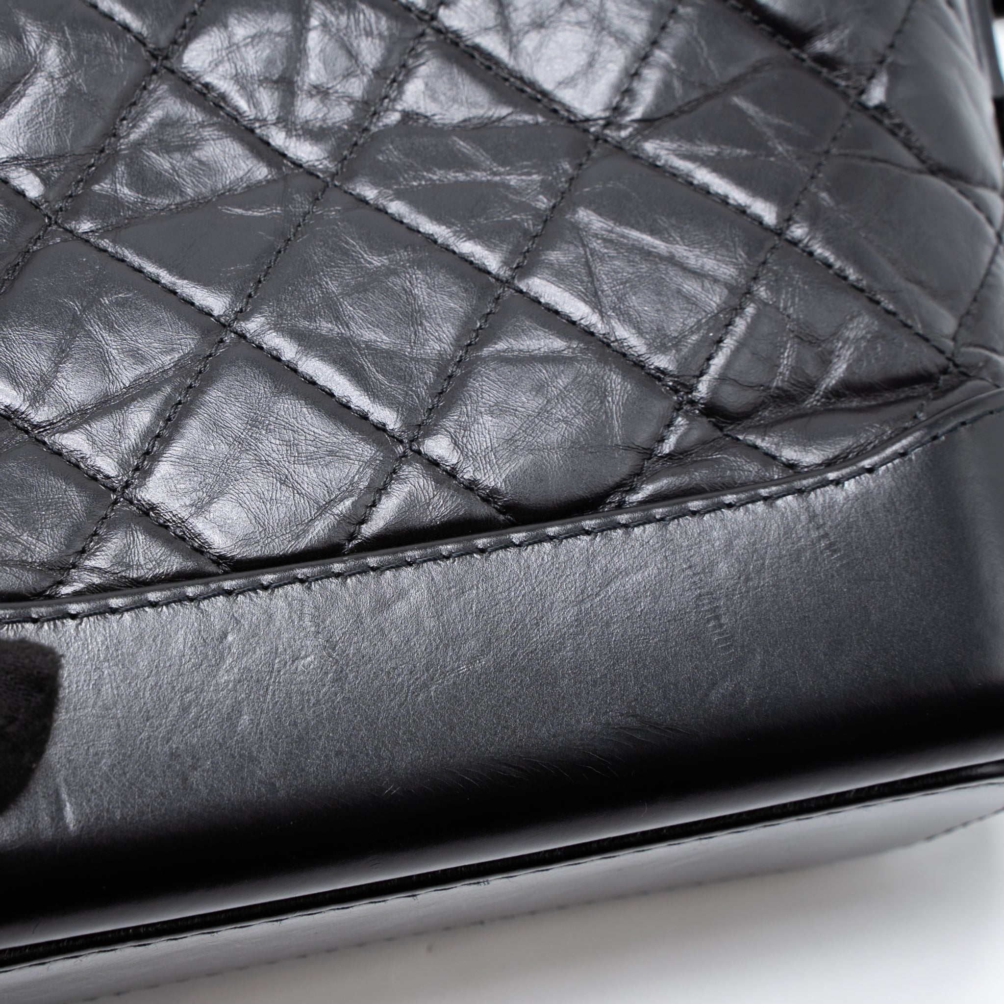 Chanel Small Gabrielle Hobo Bag Aged Calfskin Black Multicolour Hardware