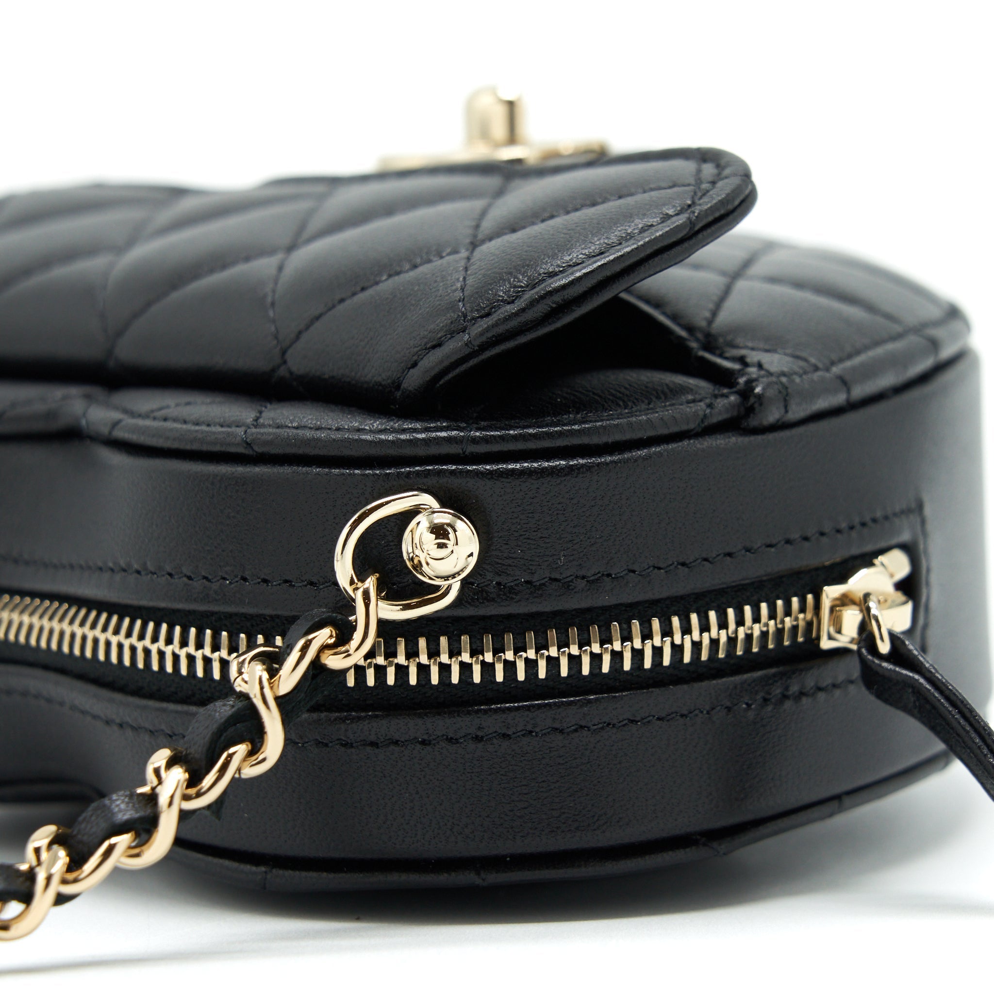 Chanel 22S Small Heart Bag Lambskin Black L
