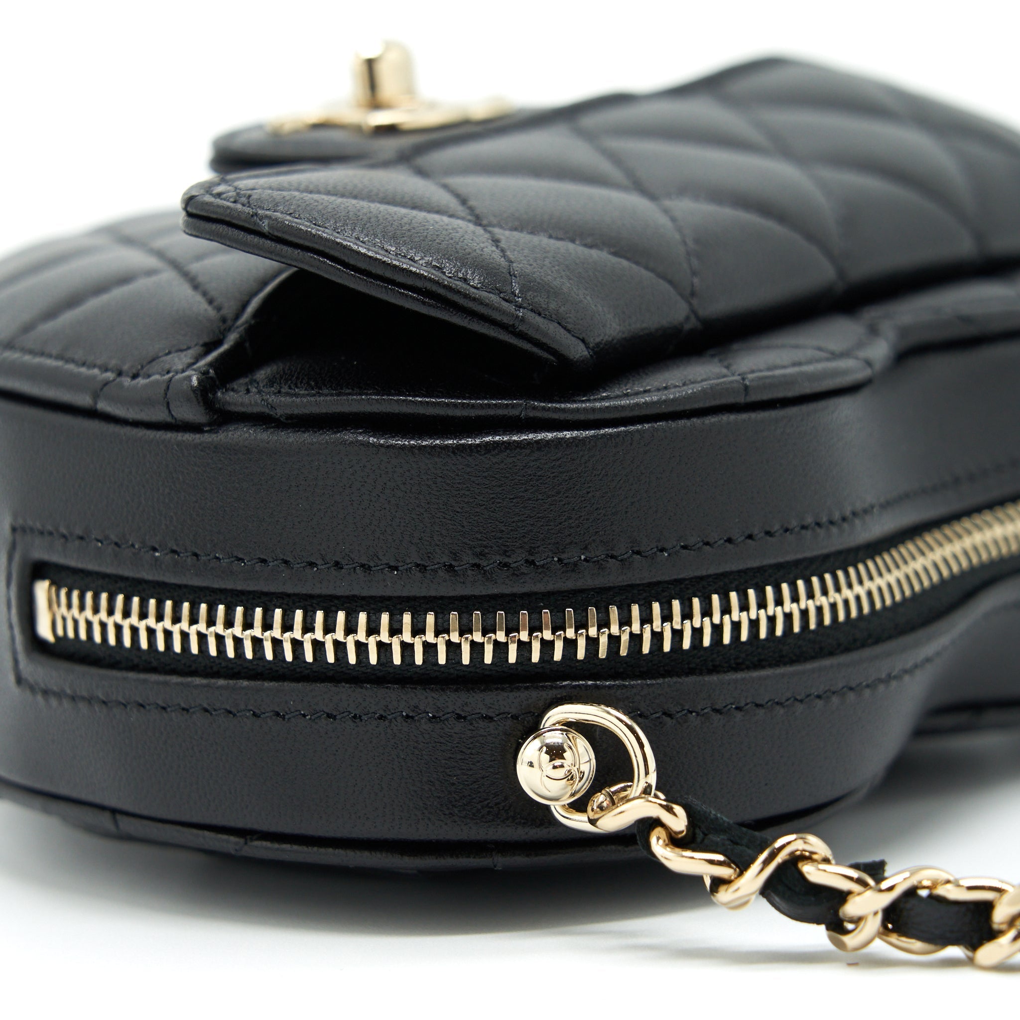 Chanel 22S Small Heart Bag Lambskin Black L