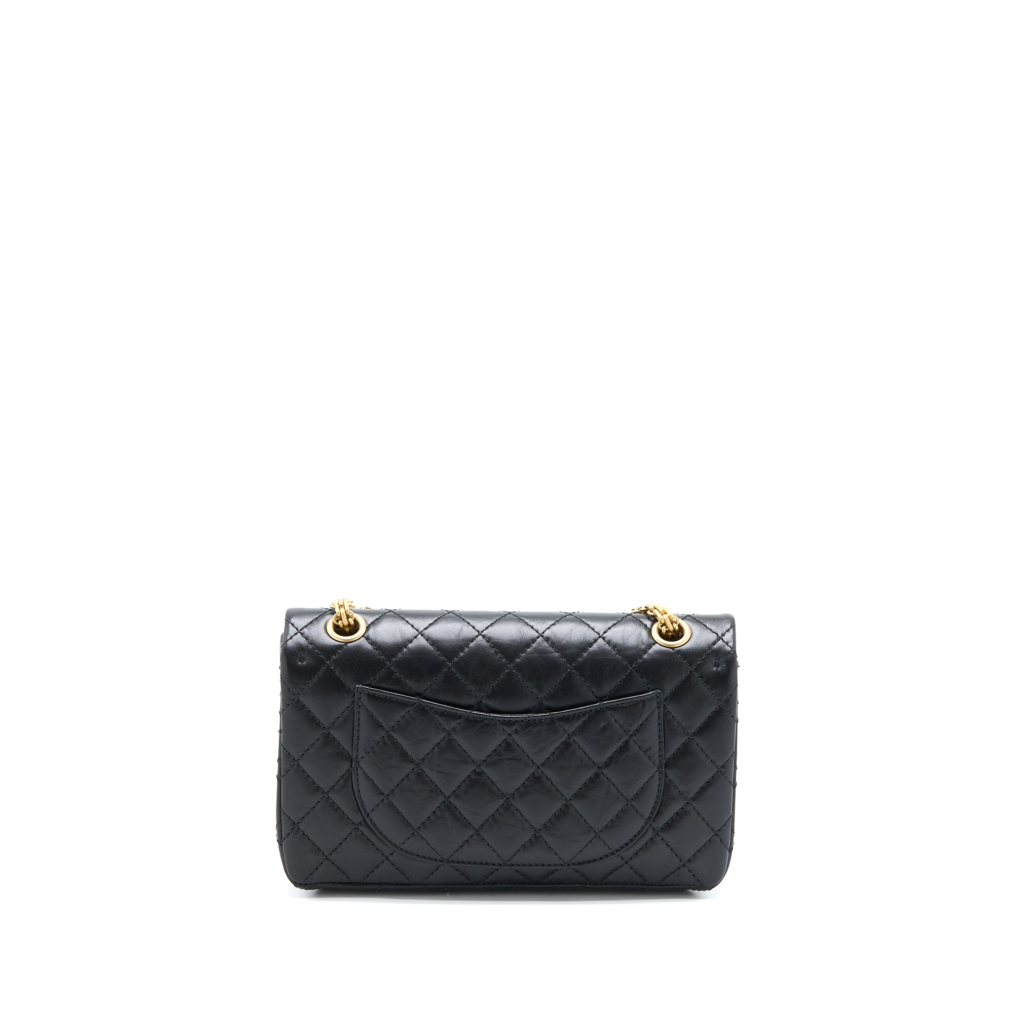 Chanel Small 2.55 225 Reissue Flap Bag Aged Calfskin Black Brushed