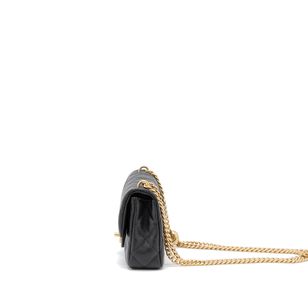 Chanel 23P Mini Coco Love Flap Bag Caviar Black  (Microchip)