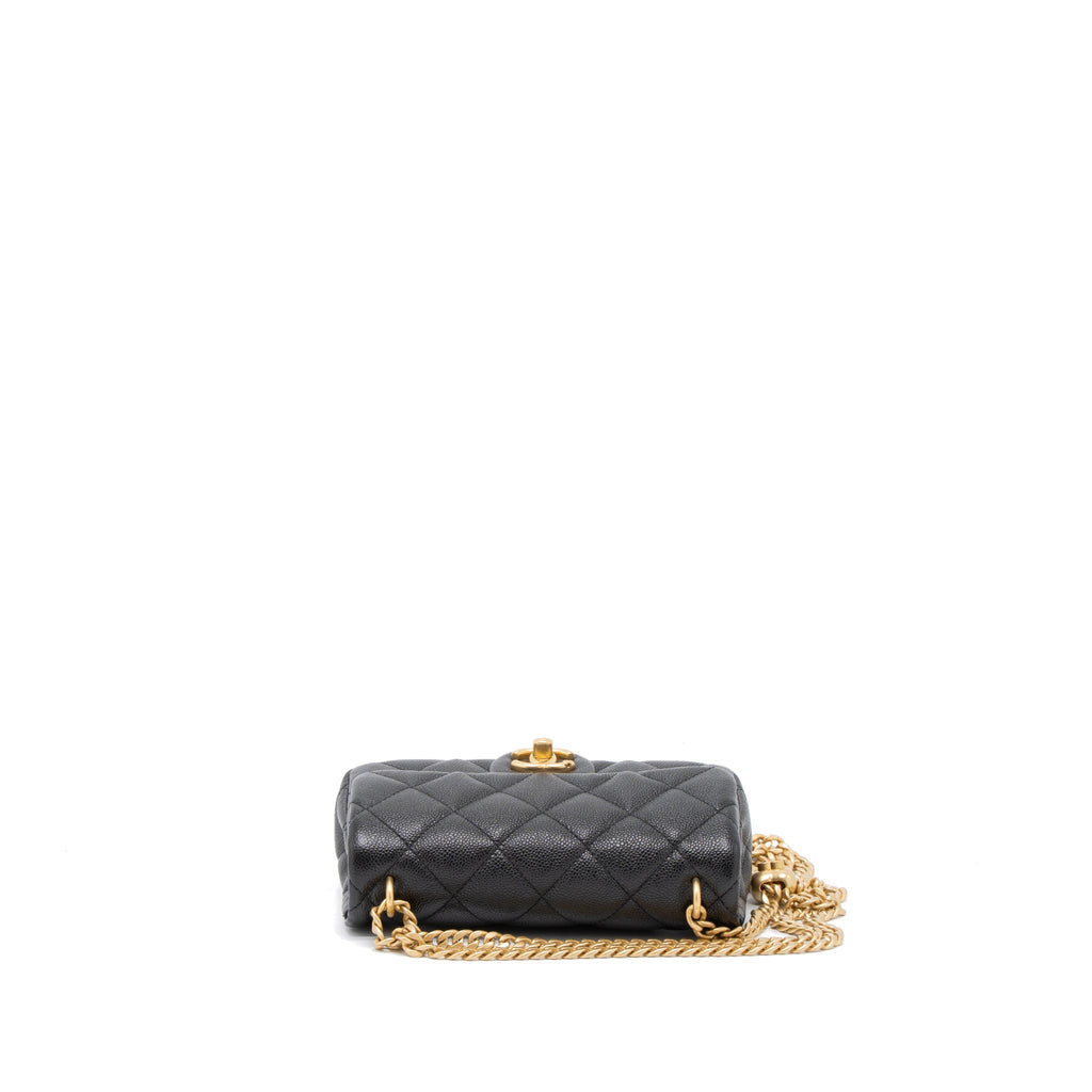 Chanel 23P Mini Coco Love Flap Bag Caviar Black  (Microchip)