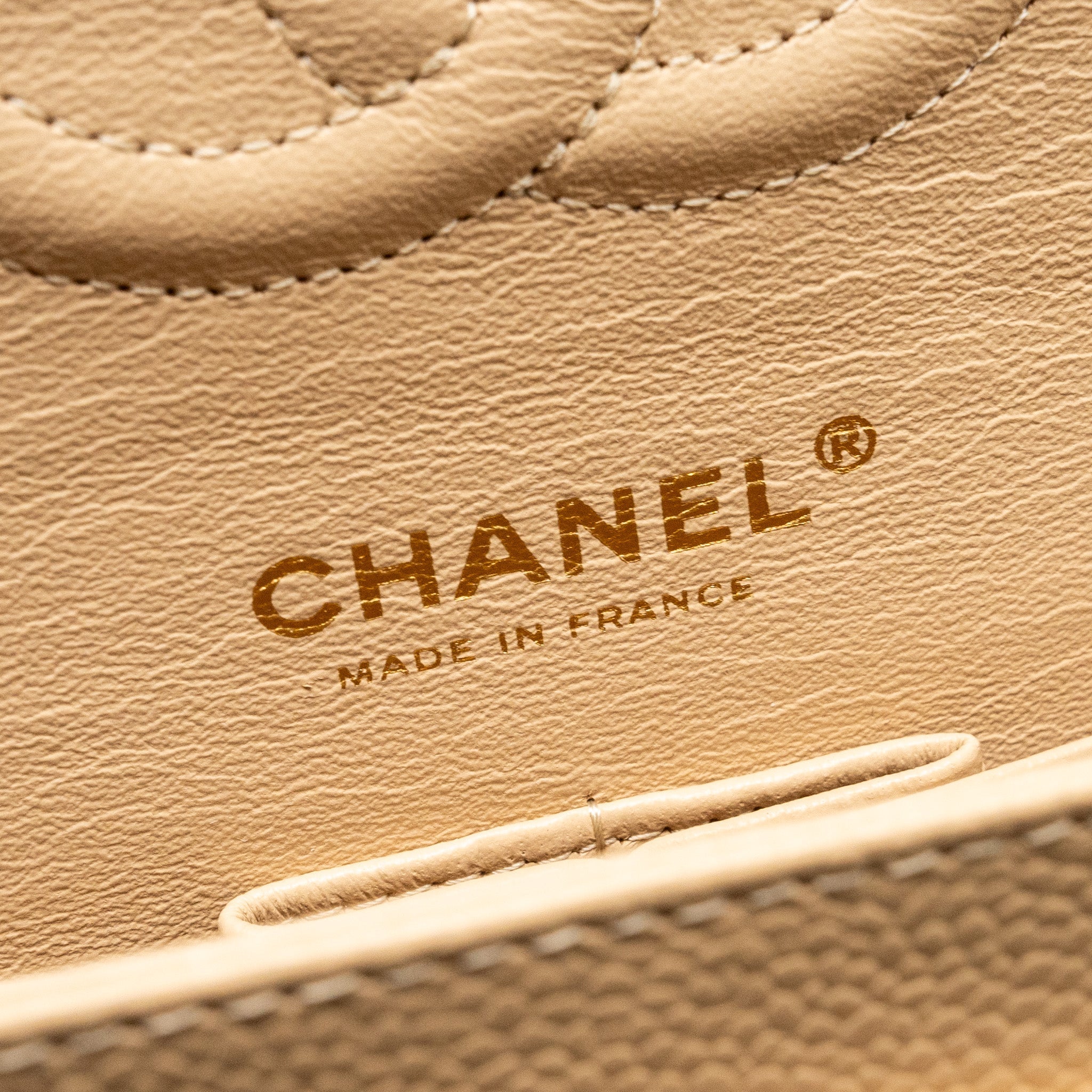 Chanel Medium Classic Double Flap Bag Caviar Beige