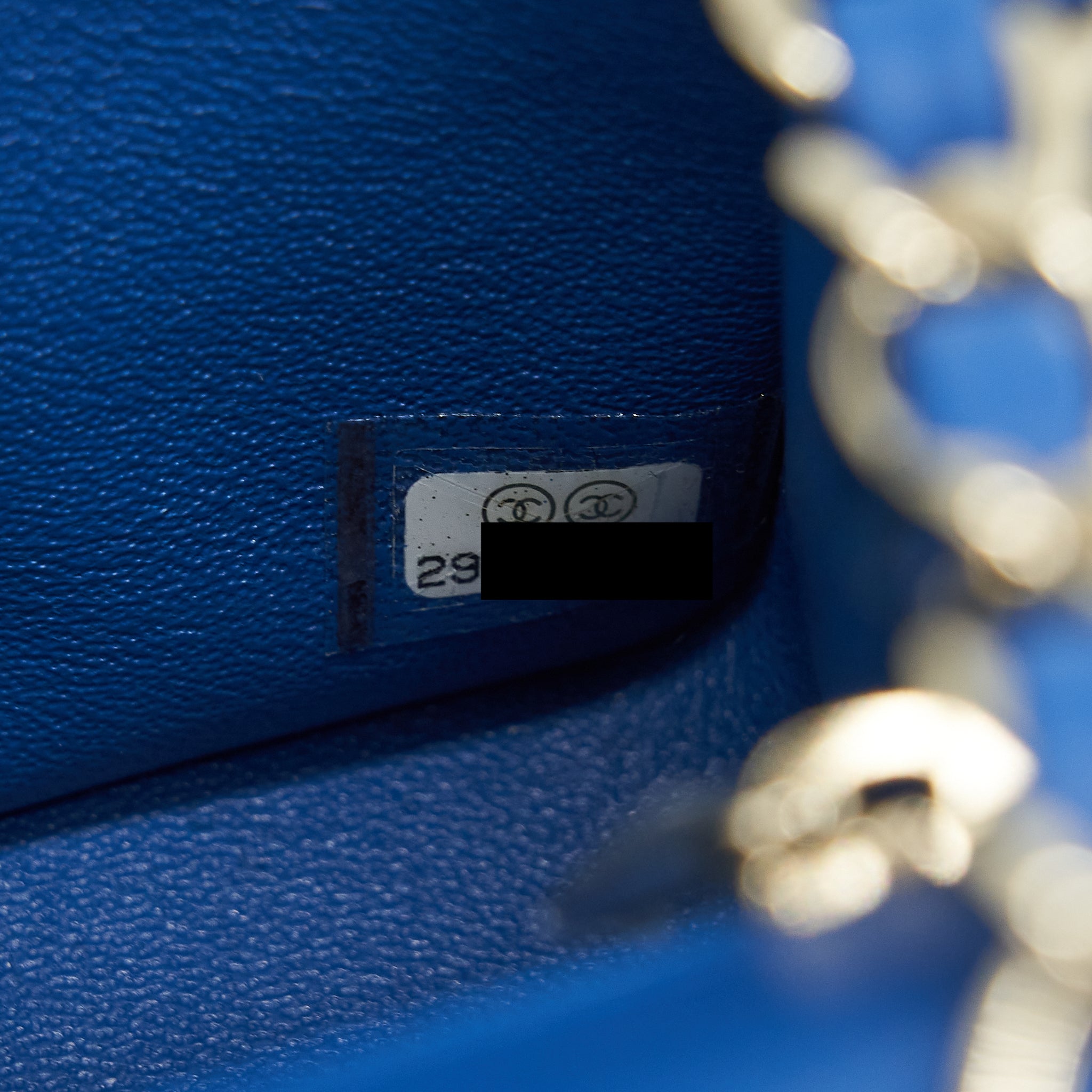 Chanel Mini Rectangular Flap Bag Chevron Lambskin Blue L