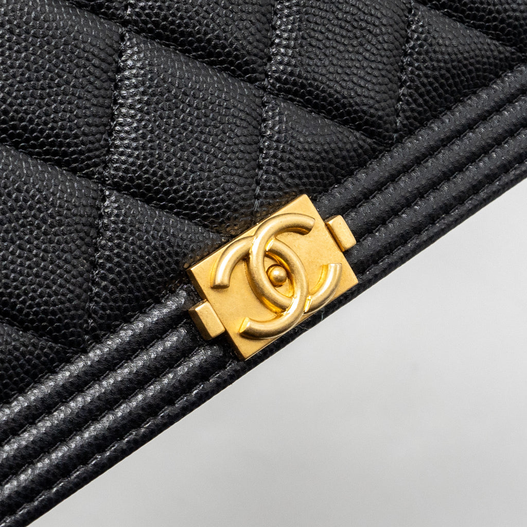 Chanel Boy Wallet On Chain caviar black  (microchip)