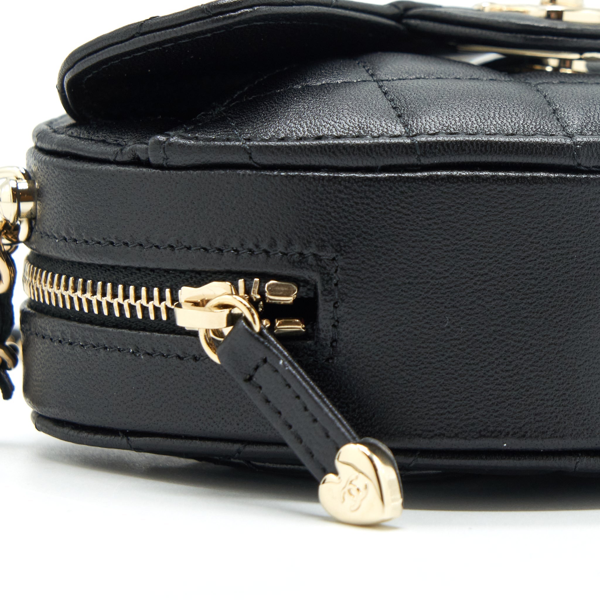 Chanel 22S Small Heart Bag Lambskin Black L