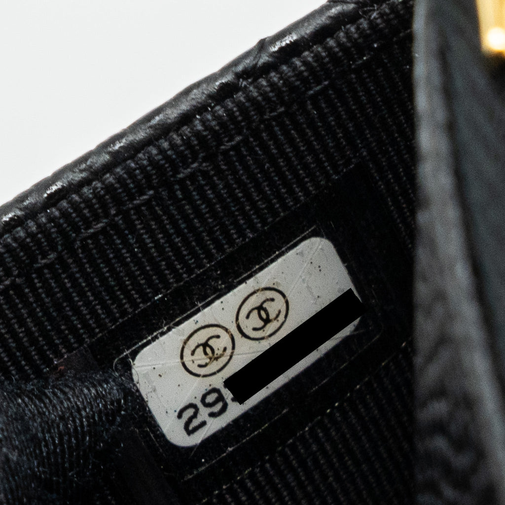 Chanel classic wallet on chain caviar black