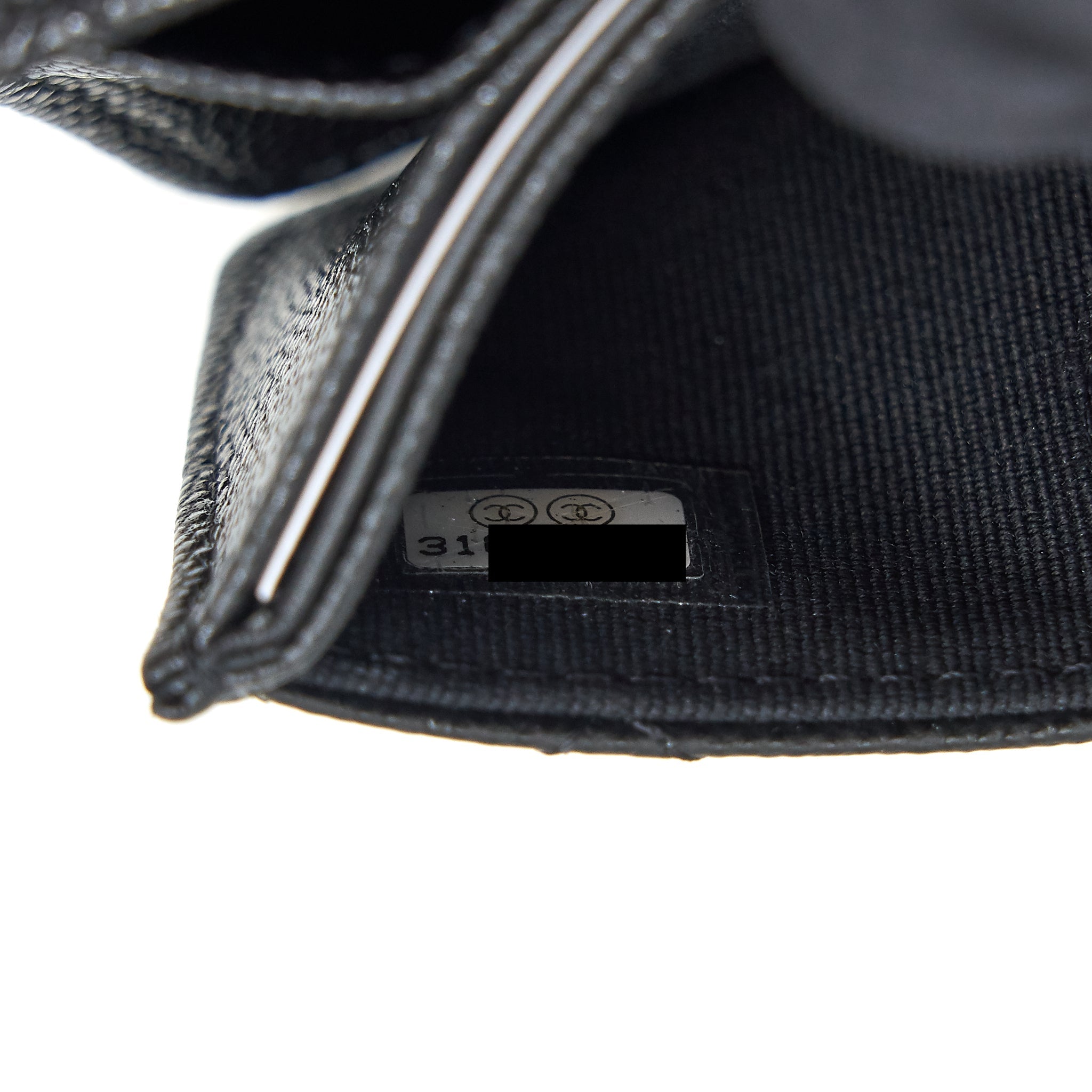 Chanel Caviar Card Holer with chain and bag charm Black L