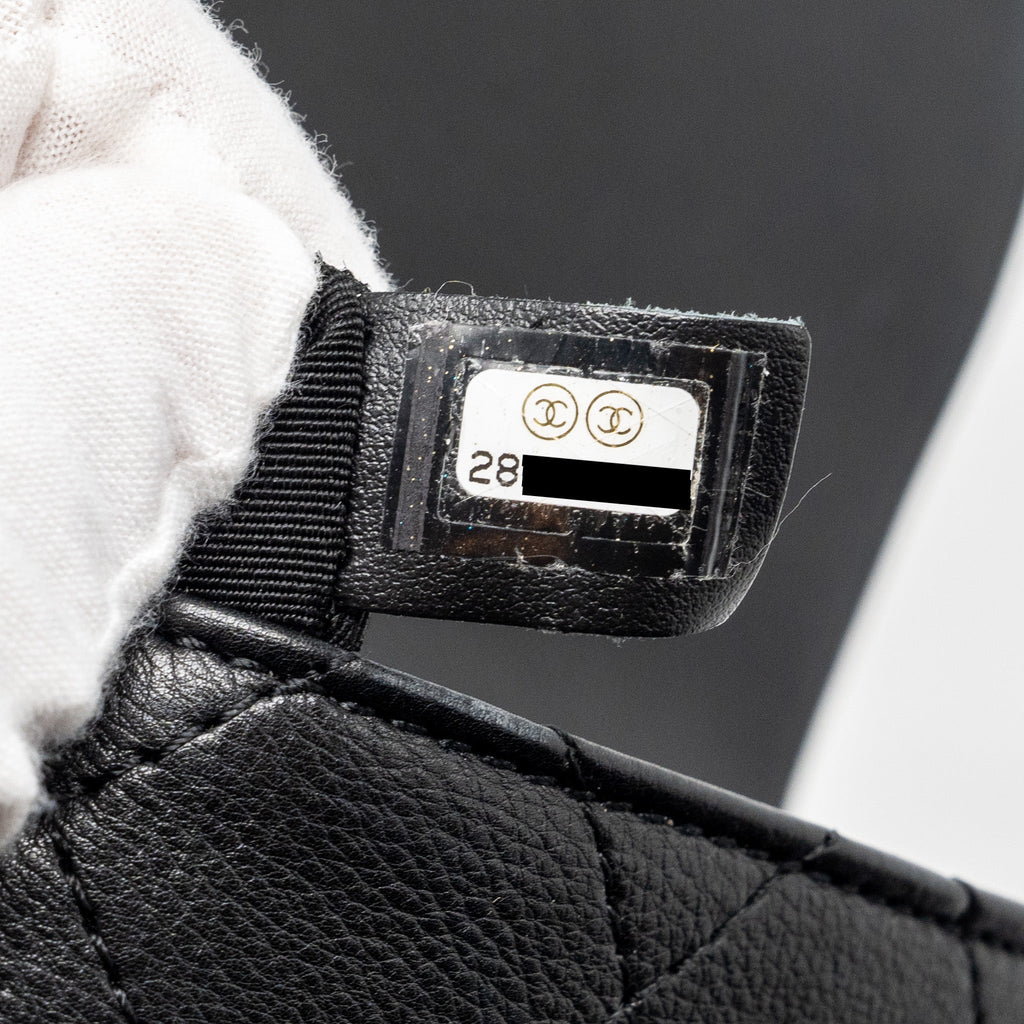 Chanel half moon quilted flap bag Grained Calfskin black