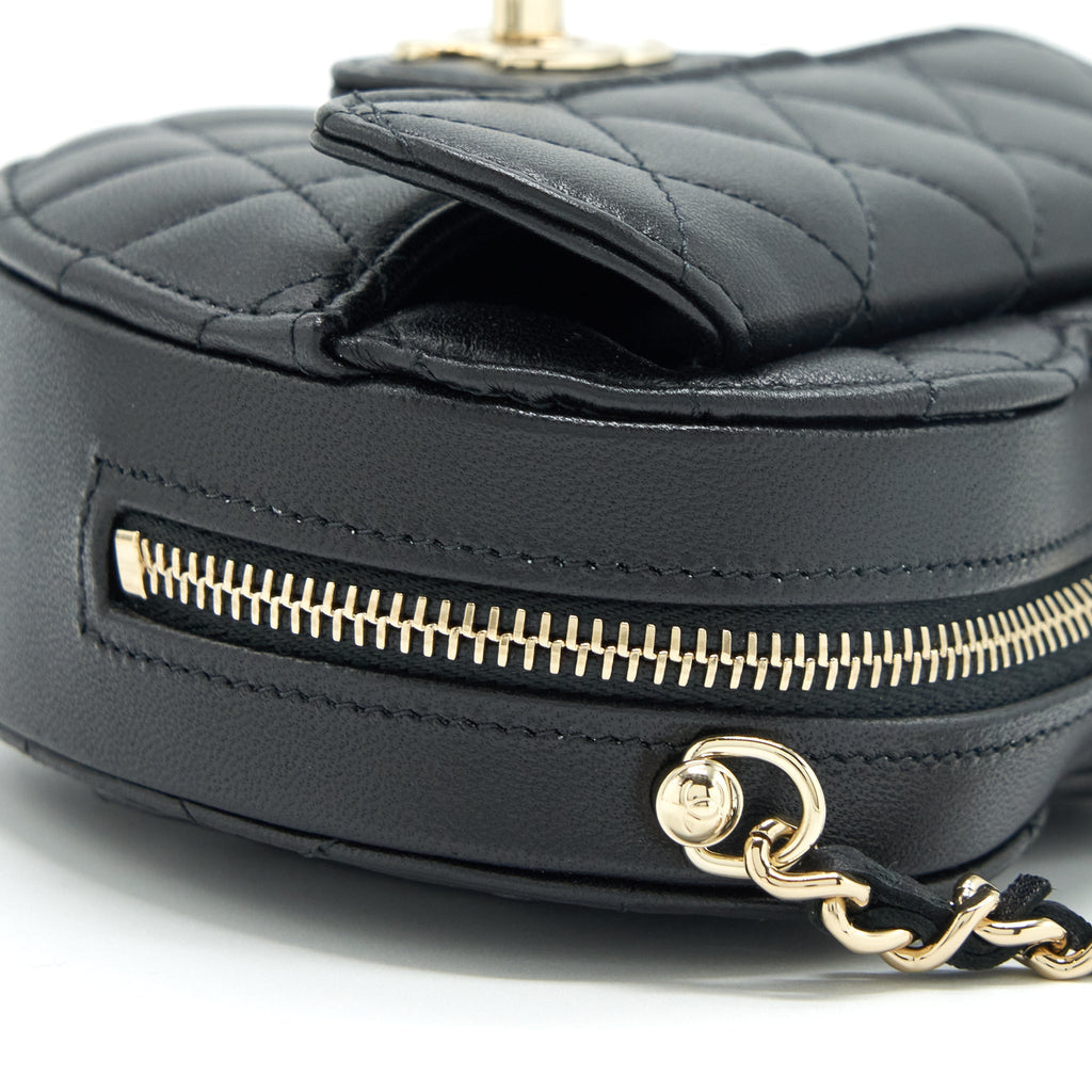 Chanel 22S Small Heart Bag Lambskin Black L
