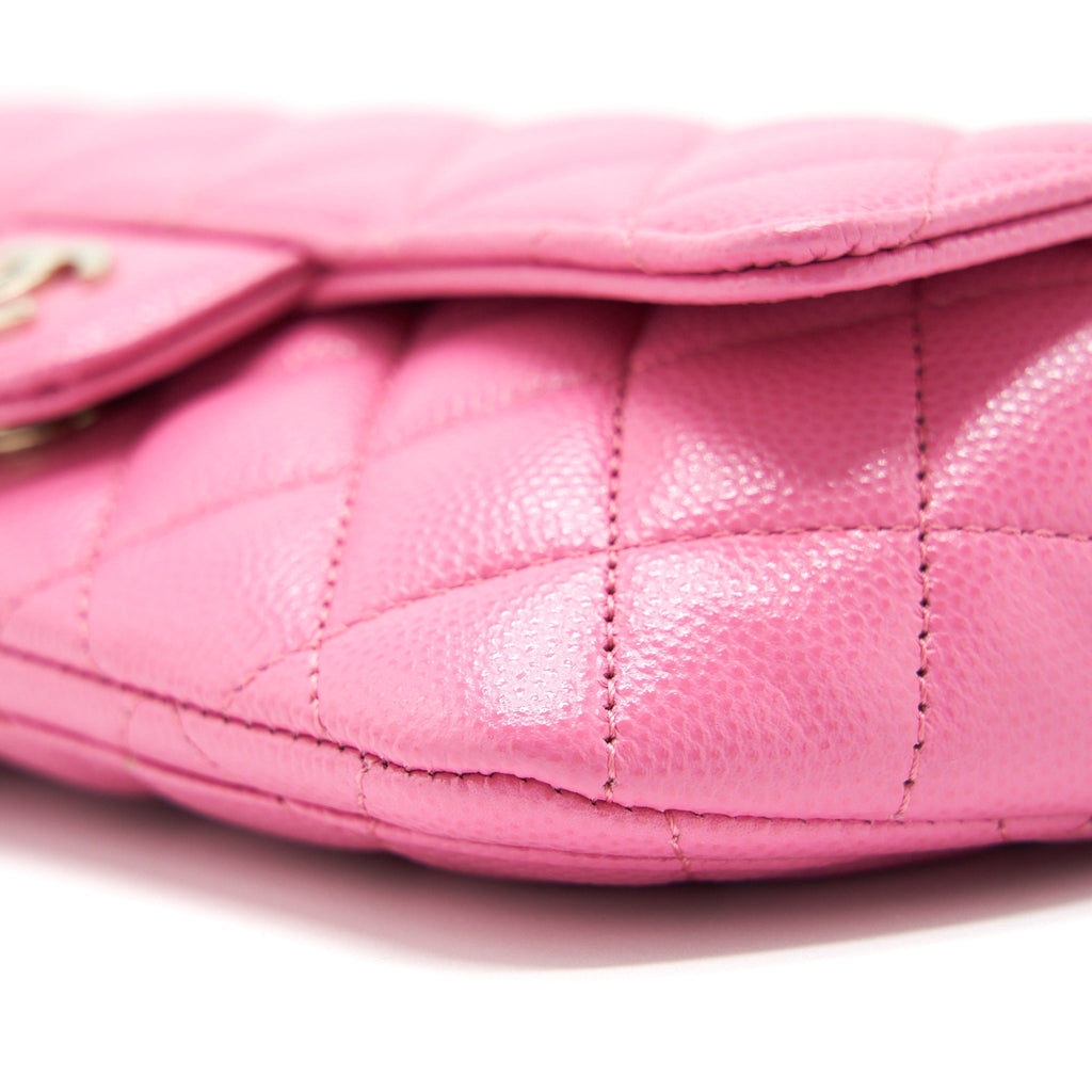 Chanel Glasses Case Flap Bag With Chain Caviar Pink L