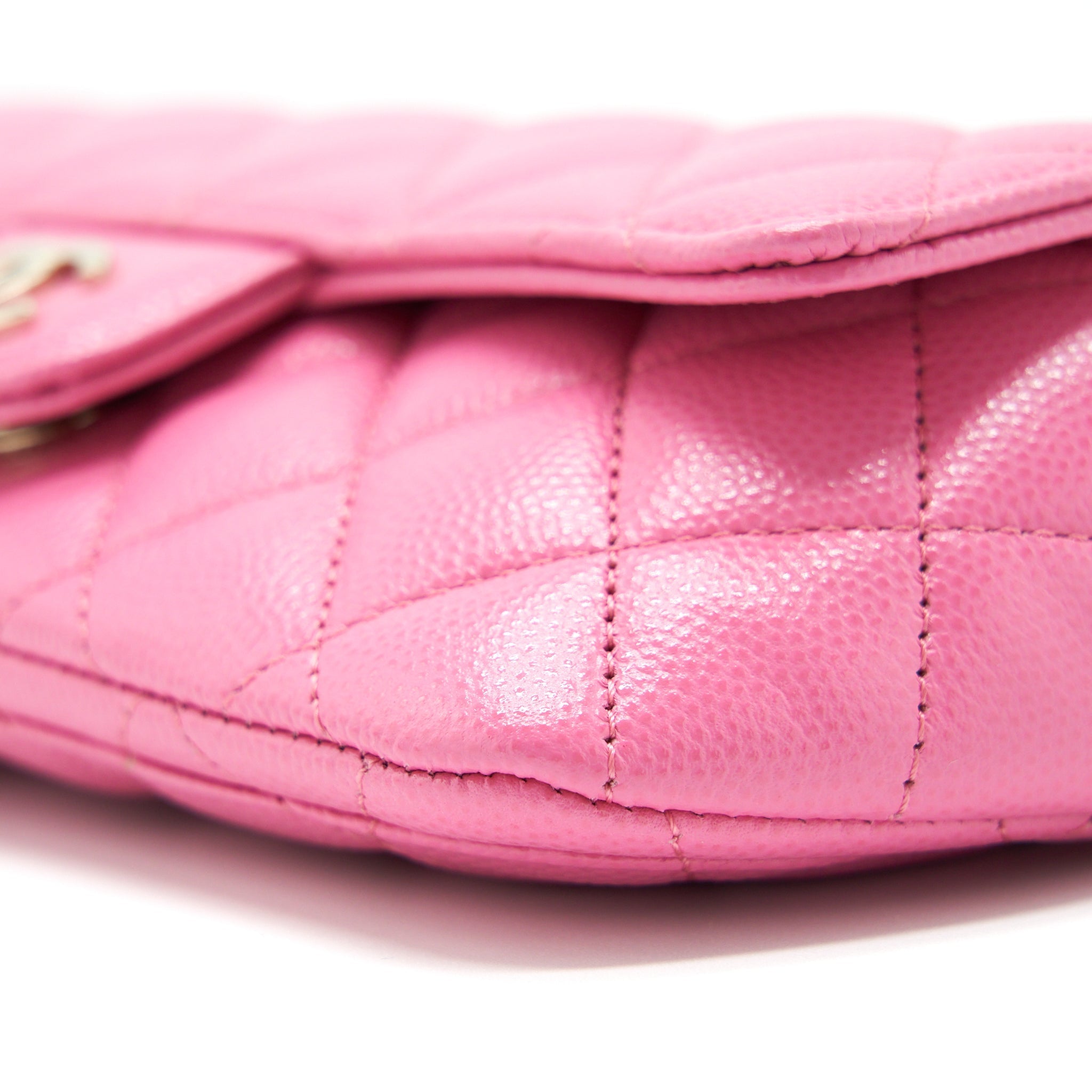 Chanel Glasses Case Flap Bag With Chain Caviar Pink L