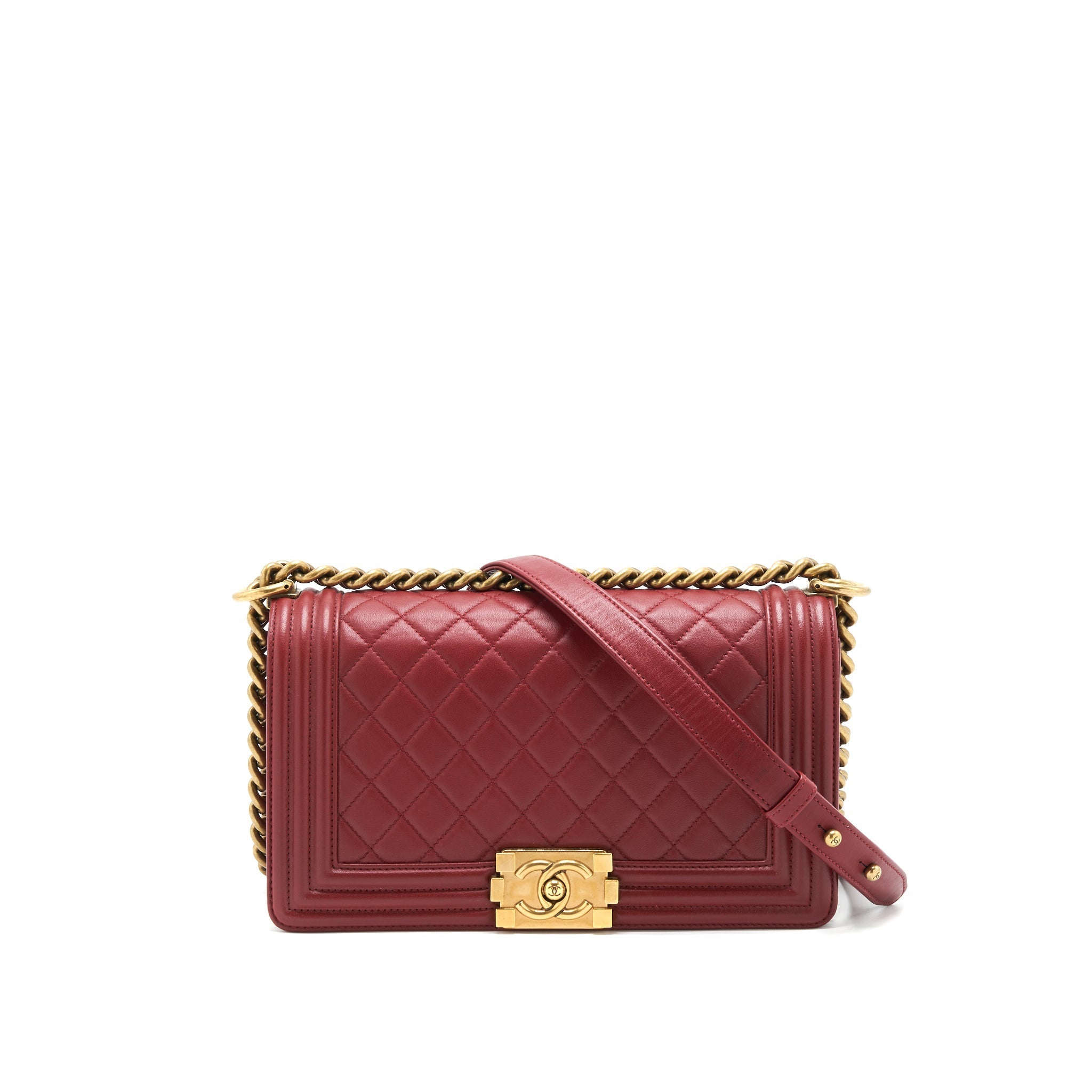 Chanel Medium Boy Bag Lambskin burgundy