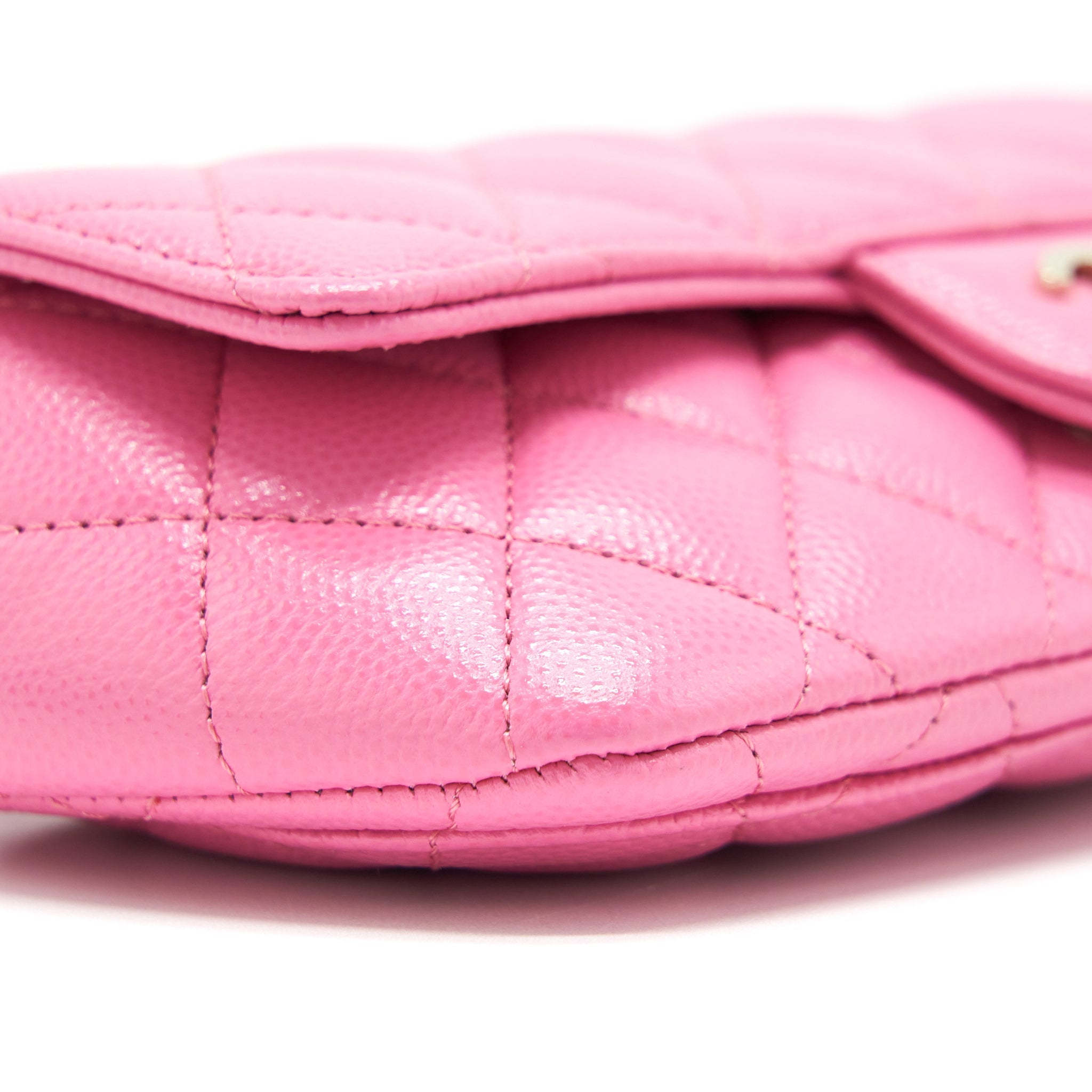 Chanel Glasses Case Flap Bag With Chain Caviar Pink L