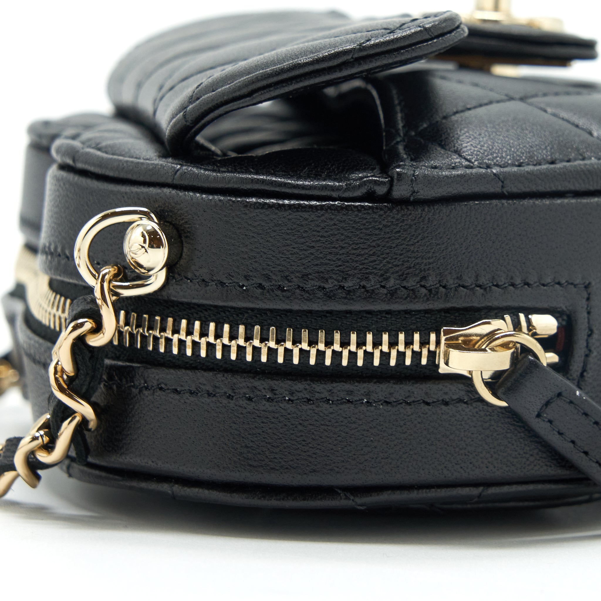 Chanel 22S Small Heart Bag Lambskin Black L