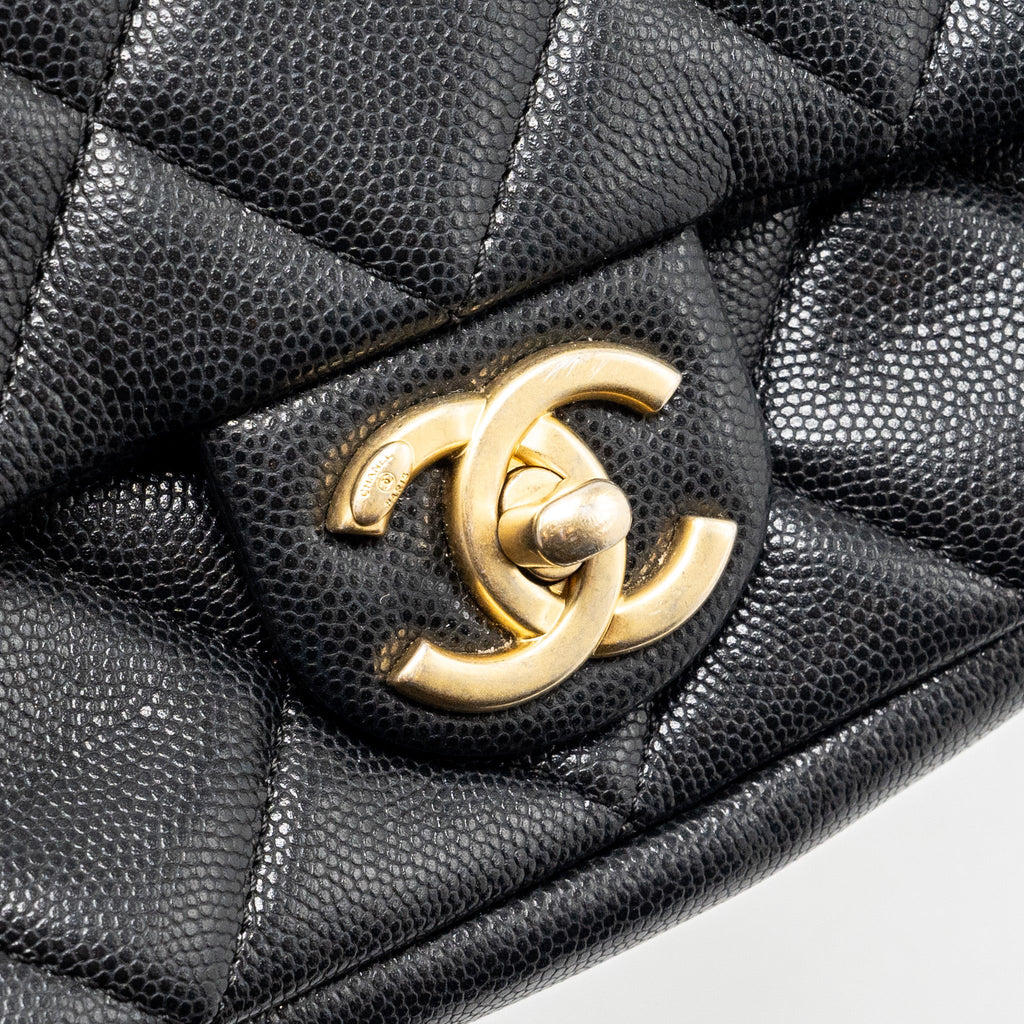 Chanel Mini Twist Your Button Flap Bag Caviar Black  (Microchip)