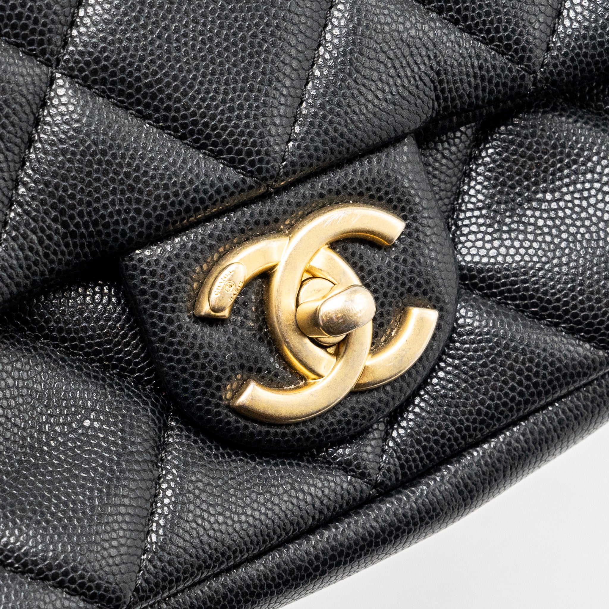 Chanel Mini Twist Your Button Flap Bag Caviar Black  (Microchip)