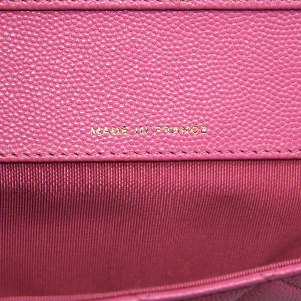 Chanel Glasses Case Flap Bag With Chain Caviar Pink L