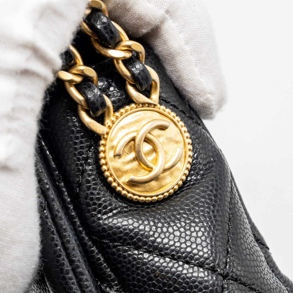 Chanel Mini Twist Your Button Flap Bag Caviar Black  (Microchip)