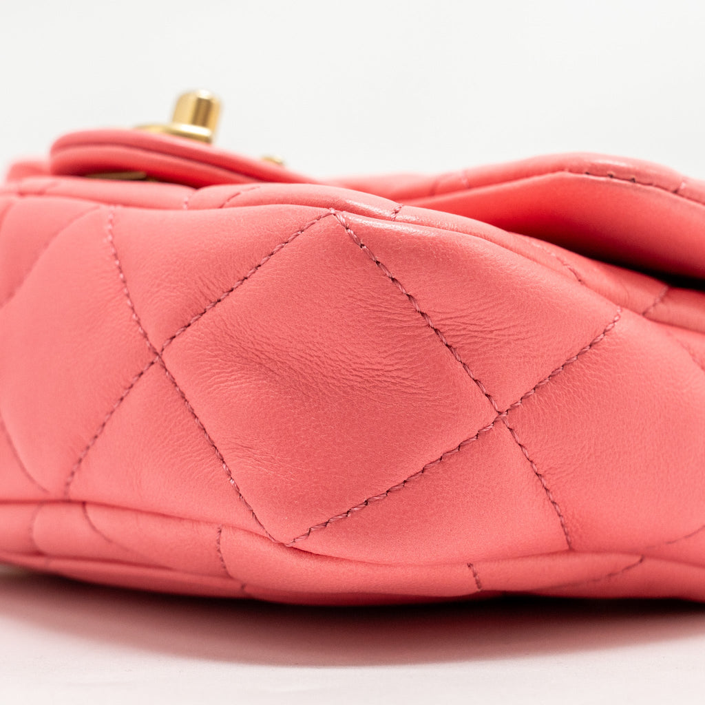 Chanel Mini Funky Town Flap Bag Lambskin Pink  (Microchip)