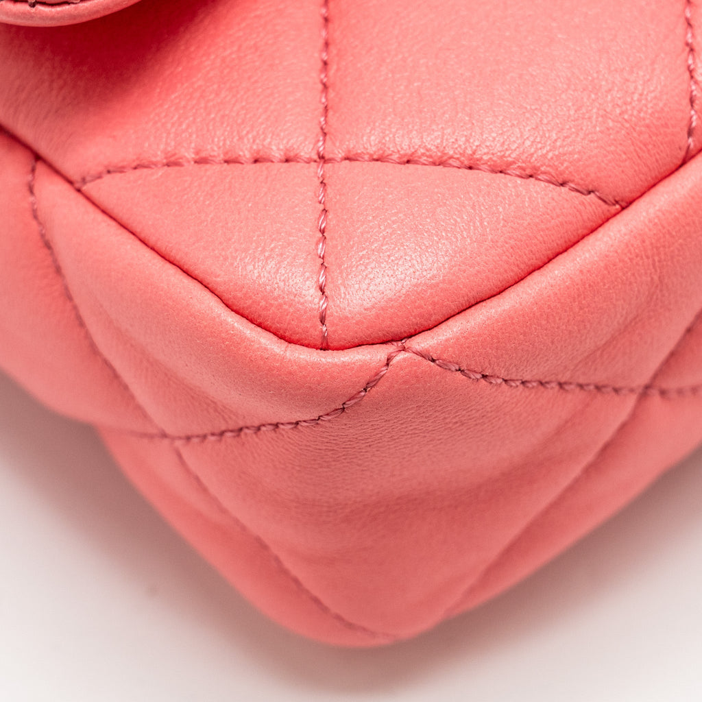 Chanel Mini Funky Town Flap Bag Lambskin Pink  (Microchip)