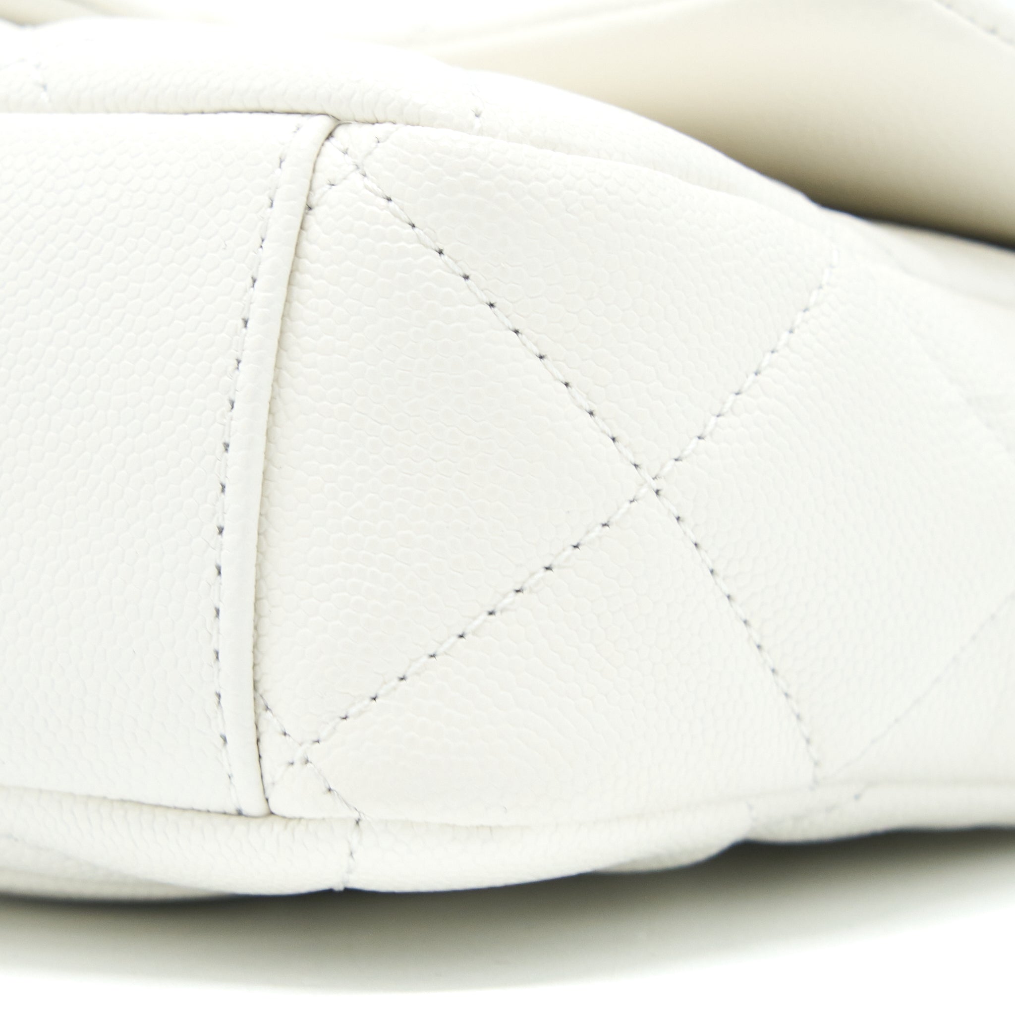 Chanel 22A Small Flap Bag Caviar White Brushed  (Microchip)