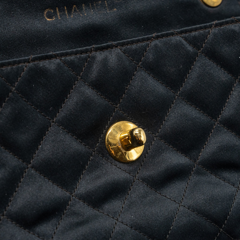 Chanel Vintage Flap Bag Satin Black